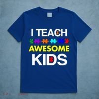 Autism Teacher I Teach Awesome Kids T-Shirt thumb 5