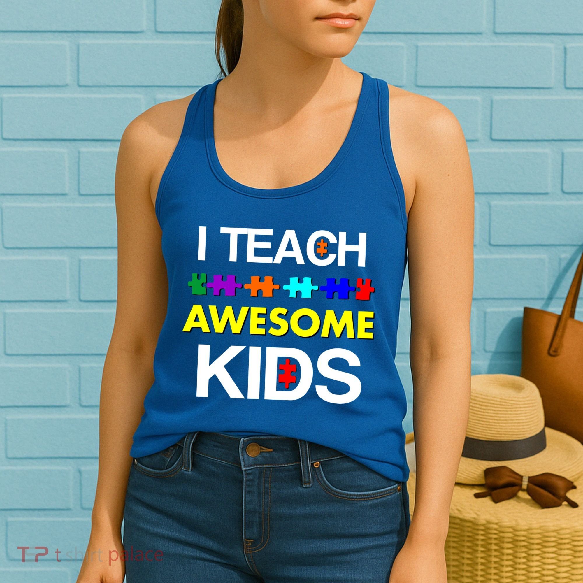 Autism Teacher I Teach Awesome Kids Women's Tank Top