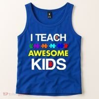 Autism Teacher I Teach Awesome Kids Tank Top thumb 2