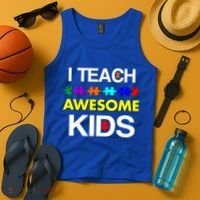Autism Teacher I Teach Awesome Kids Tank Top thumb 4