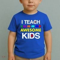Autism Teacher I Teach Awesome Kids Toddler T-Shirt thumb 2