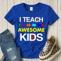 Autism Teacher I Teach Awesome Kids Women's T-Shirt thumb 3