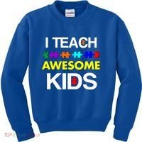 Autism Teacher I Teach Awesome Kids Kids Sweatshirt thumb 0