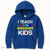 Autism Teacher I Teach Awesome Kids Kids Hoodie thumb 0