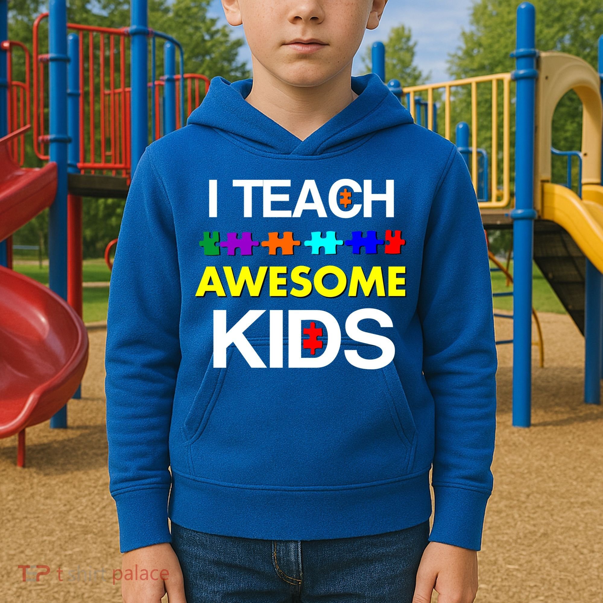 Autism Teacher I Teach Awesome Kids Kids Hoodie