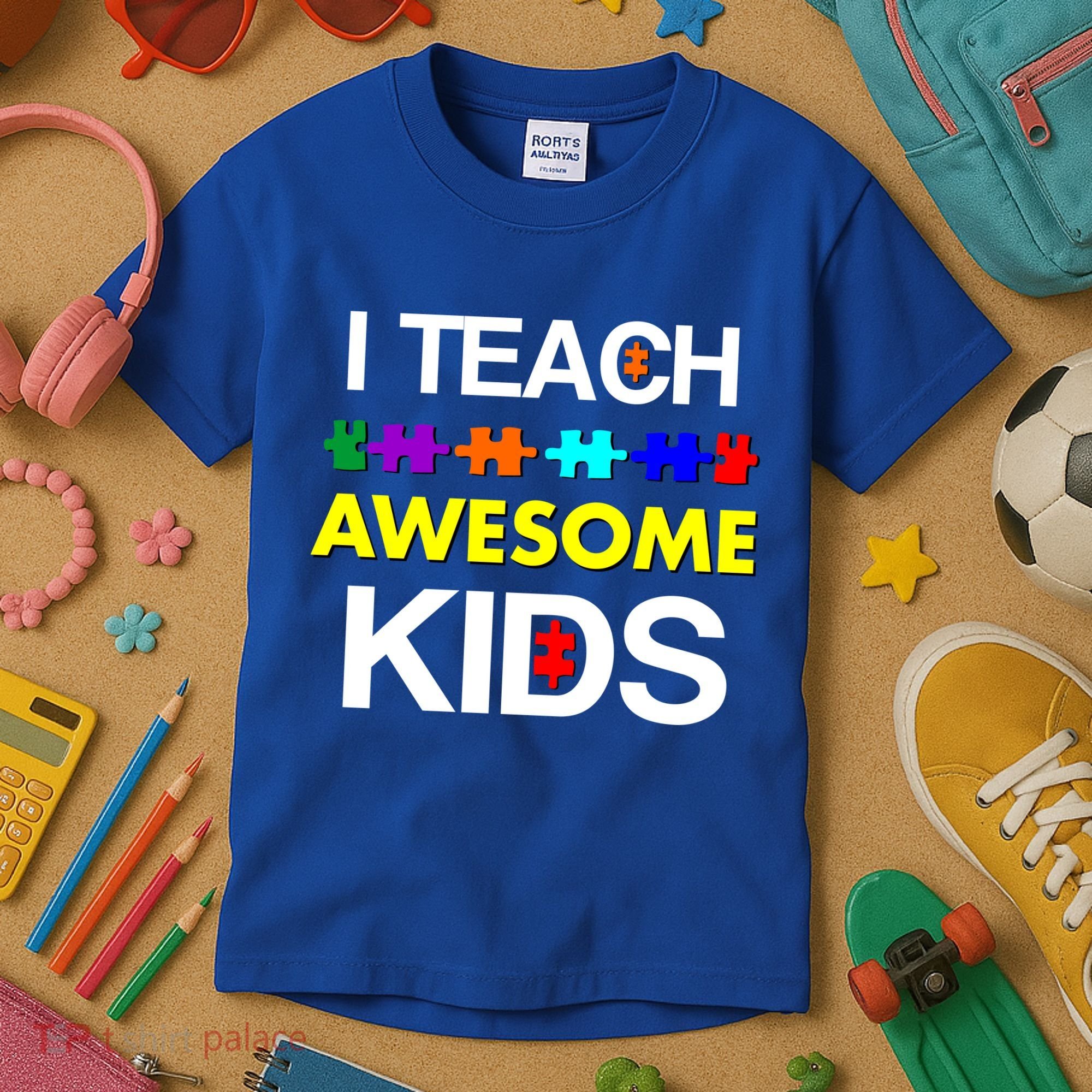 Autism Teacher I Teach Awesome Kids Kids T-Shirt