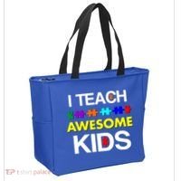 Autism Teacher I Teach Awesome Kids Tote Bag thumb 2