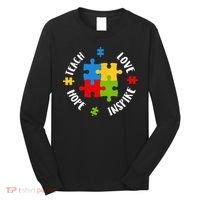 Autism Teacher Teach Love Hope Inspire  Long Sleeve Shirt thumb 0