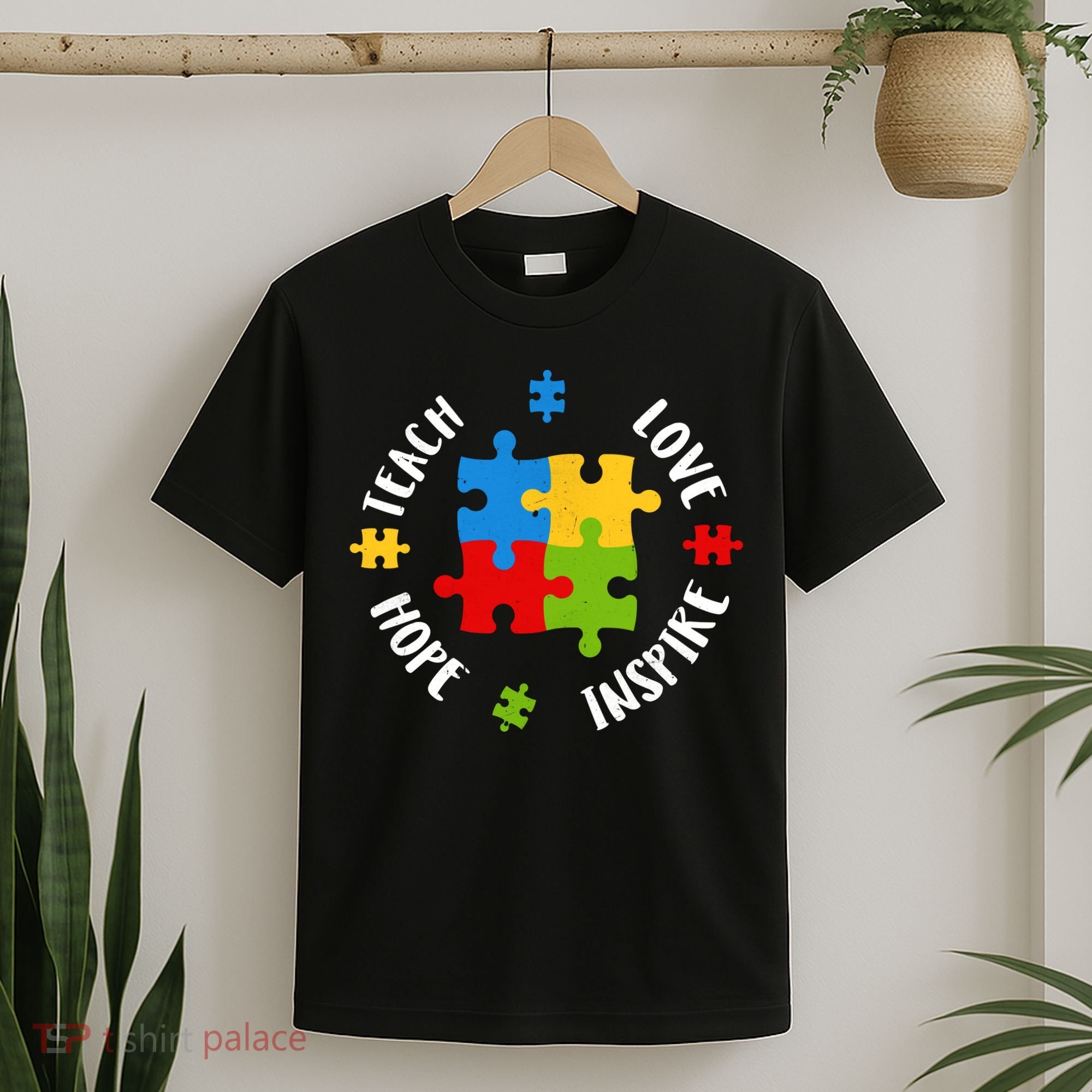 Autism Teacher Teach Love Hope Inspire  T-Shirt