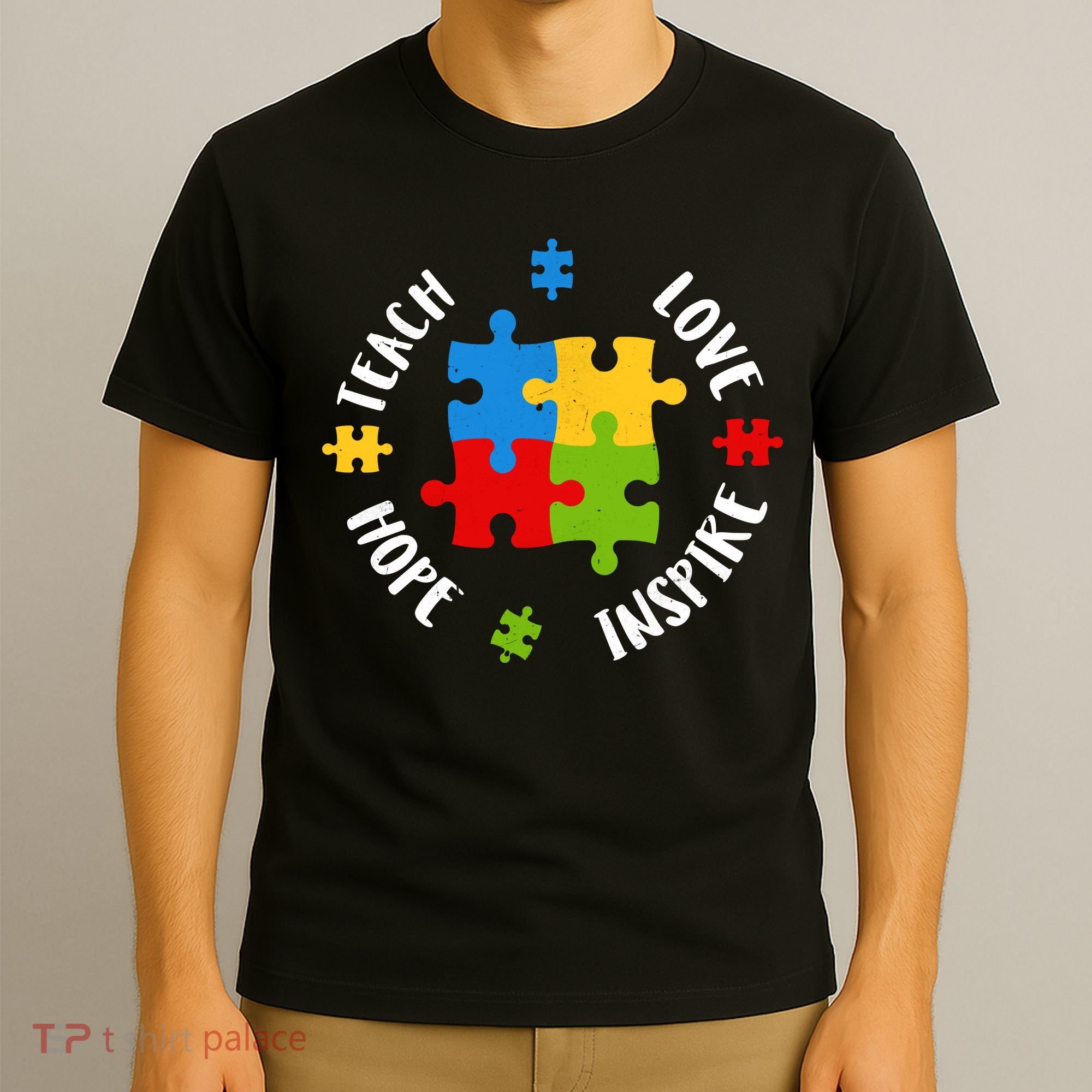 Autism Teacher Teach Love Hope Inspire  T-Shirt