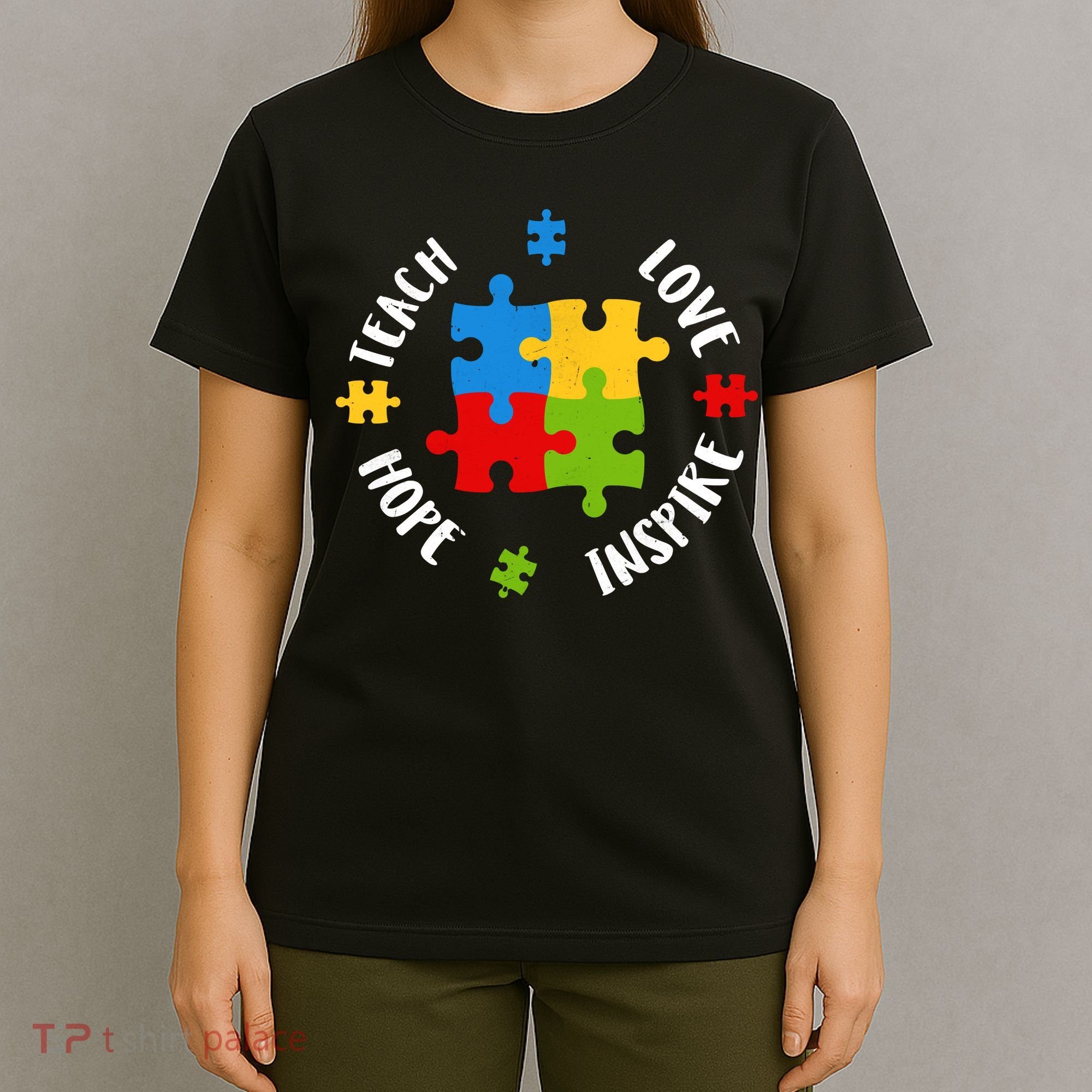 Autism Teacher Teach Love Hope Inspire  T-Shirt