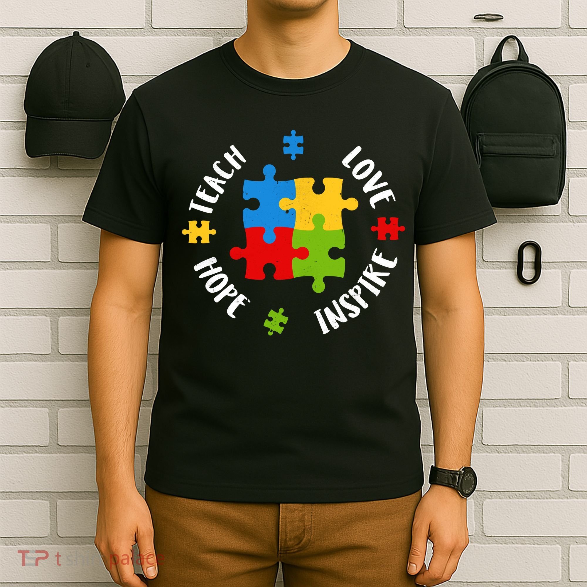 Autism Teacher Teach Love Hope Inspire  T-Shirt