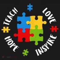 Autism Teacher Teach Love Hope Inspire  Women's Tank Top thumb 5