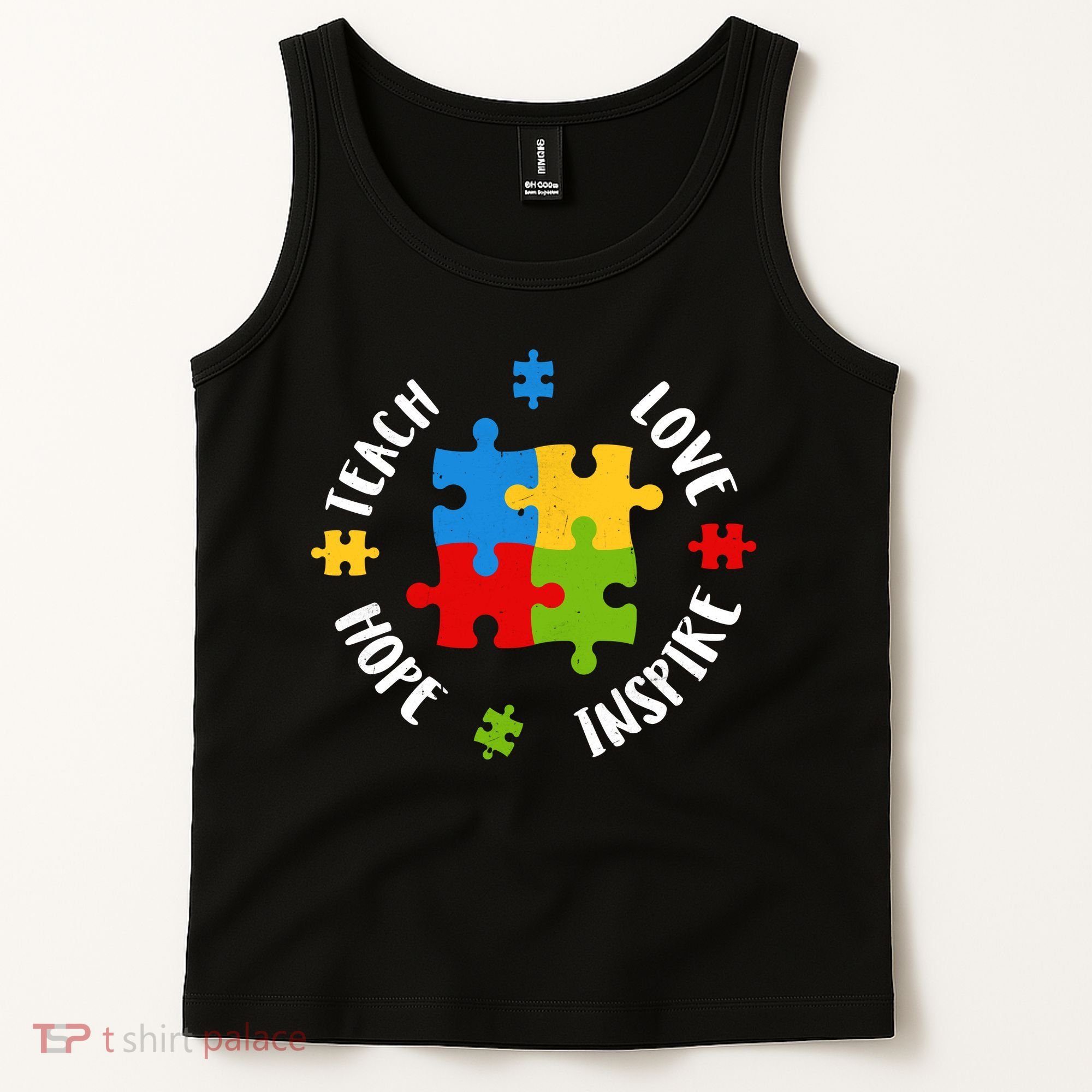 Autism Teacher Teach Love Hope Inspire  Tank Top