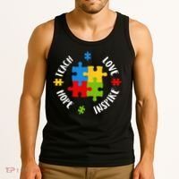 Autism Teacher Teach Love Hope Inspire  Tank Top thumb 3