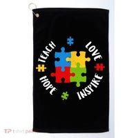 Autism Teacher Teach Love Hope Inspire  Golf Towel thumb 0