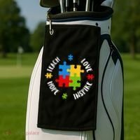 Autism Teacher Teach Love Hope Inspire  Golf Towel thumb 2