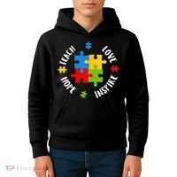 Autism Teacher Teach Love Hope Inspire  Kids Hoodie thumb 4