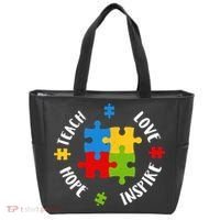 Autism Teacher Teach Love Hope Inspire  Tote Bag thumb 0