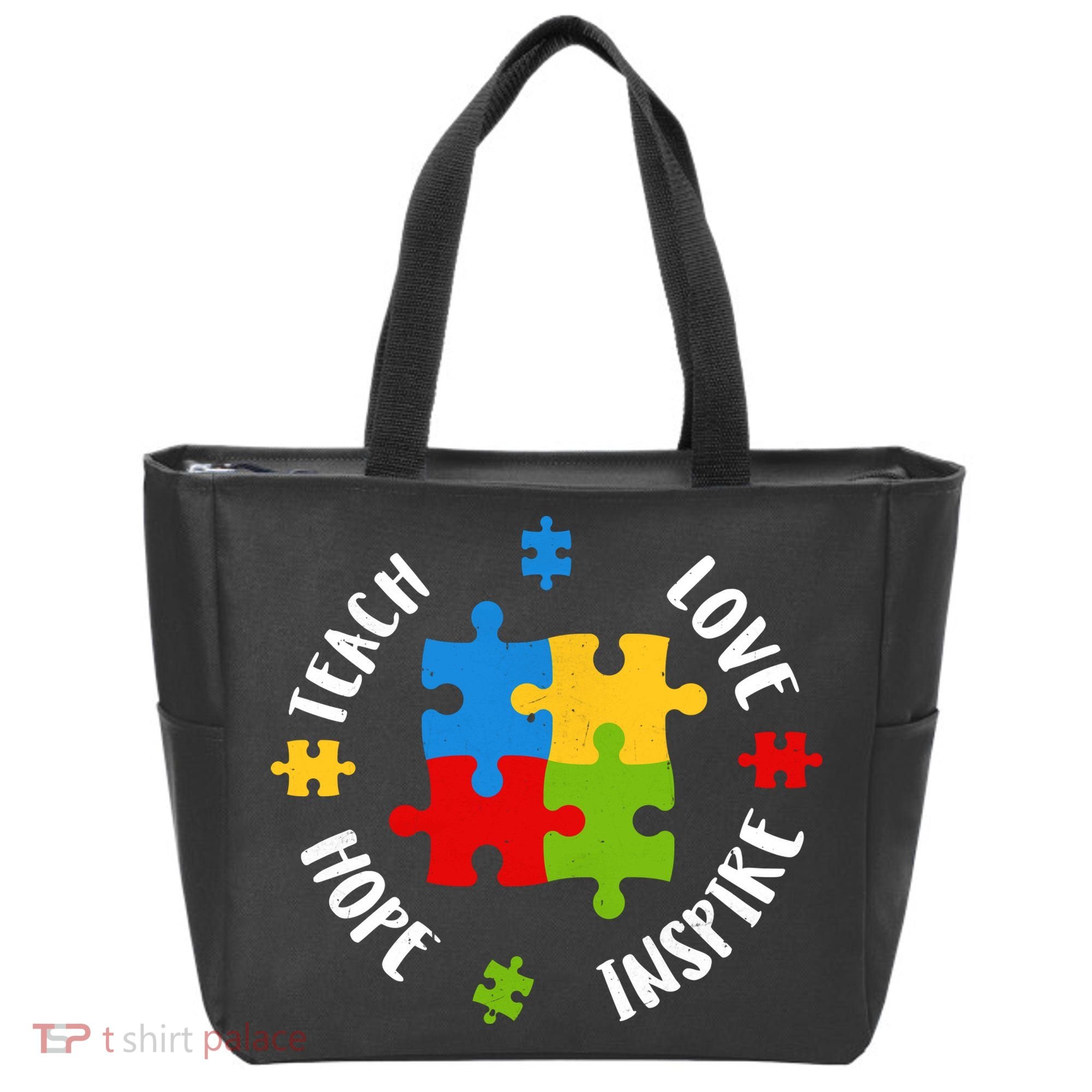 Autism Teacher Teach Love Hope Inspire  Tote Bag