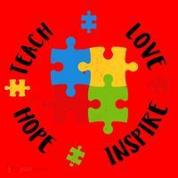 Autism Teacher Teach Love Hope Inspire  Santa Hat thumb 1