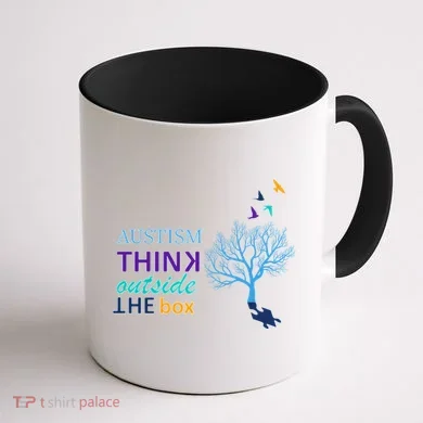 Autism Think Outside The Box Coffee Mug back