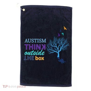 Autism Think Outside The Box Golf Towel