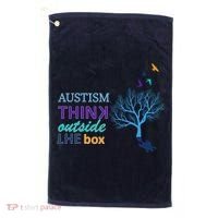 Autism Think Outside The Box Golf Towel thumb 0