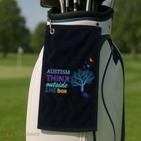 Autism Think Outside The Box Golf Towel thumb 2