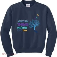 Autism Think Outside The Box Kids Sweatshirt thumb 0