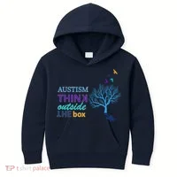 Autism Think Outside The Box Kids Hoodie thumb 0