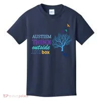 Autism Think Outside The Box Kids T-Shirt thumb 0