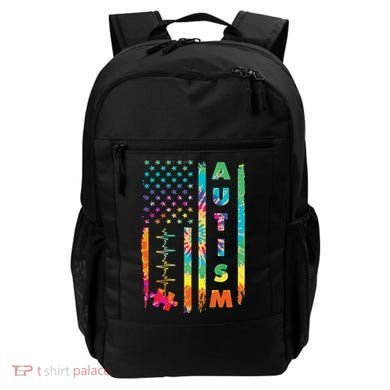 Autism Tie Dye US Flag Colorful Backpack