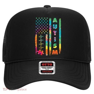 Autism Tie Dye US Flag Colorful Hat