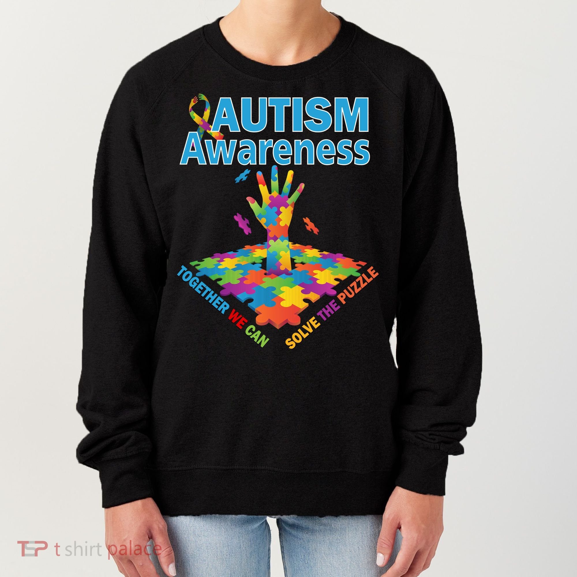  Autism Together We Can Solve The Puzzle Women's Sweatshirt