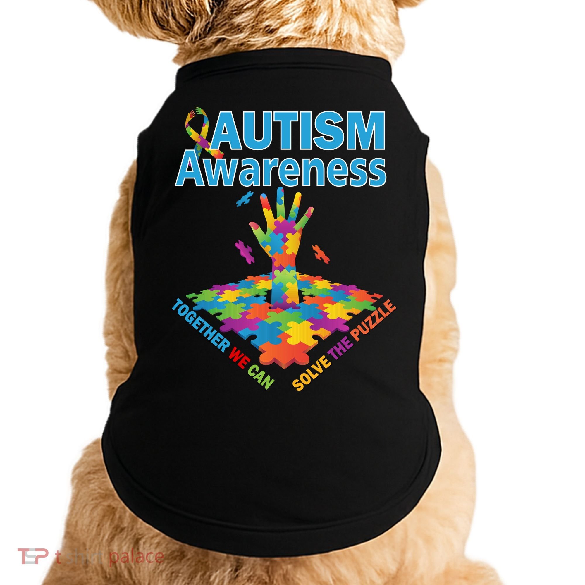  Autism Together We Can Solve The Puzzle Doggie Tank