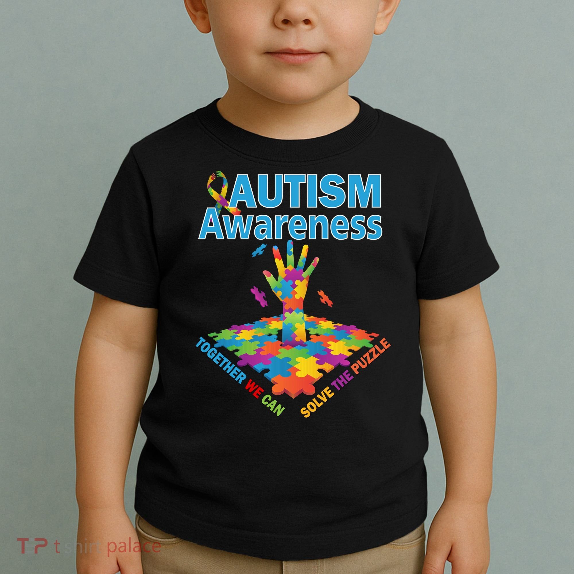  Autism Together We Can Solve The Puzzle Toddler T-Shirt