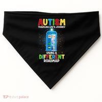 Autism Using a Different Road Map USA-Made Doggie Bandana thumb 0