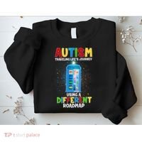 Autism Using a Different Road Map Sweatshirt thumb 2