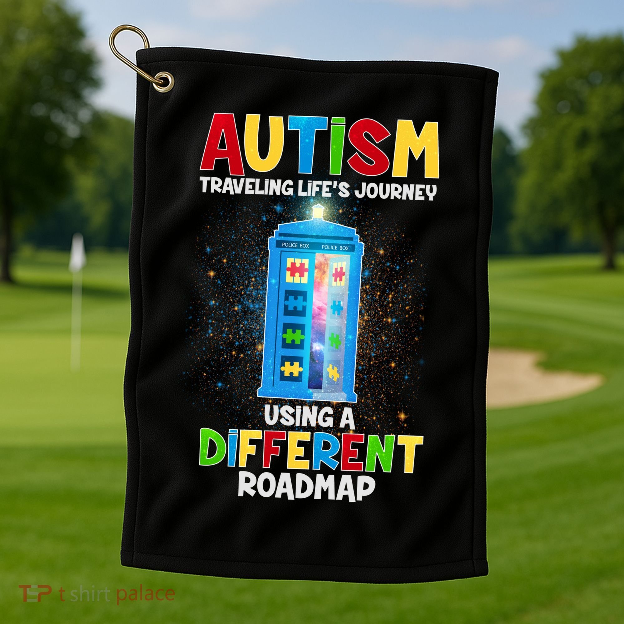 Autism Using a Different Road Map Golf Towel