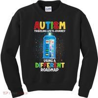 Autism Using a Different Road Map Kids Sweatshirt thumb 0