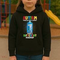 Autism Using a Different Road Map Kids Hoodie thumb 3