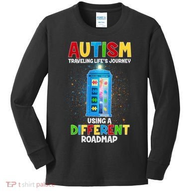 Autism Using a Different Road Map Kids Long Sleeve Shirt