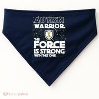 Autism Warrior The Force Is Strong With This One USA-Made Doggie Bandana thumb 0