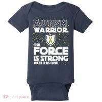 Autism Warrior The Force Is Strong With This One Baby Bodysuit thumb 0