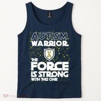 Autism Warrior The Force Is Strong With This One Tank Top thumb 2
