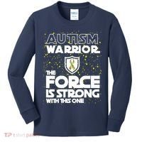 Autism Warrior The Force Is Strong With This One Kids Long Sleeve Shirt thumb 0