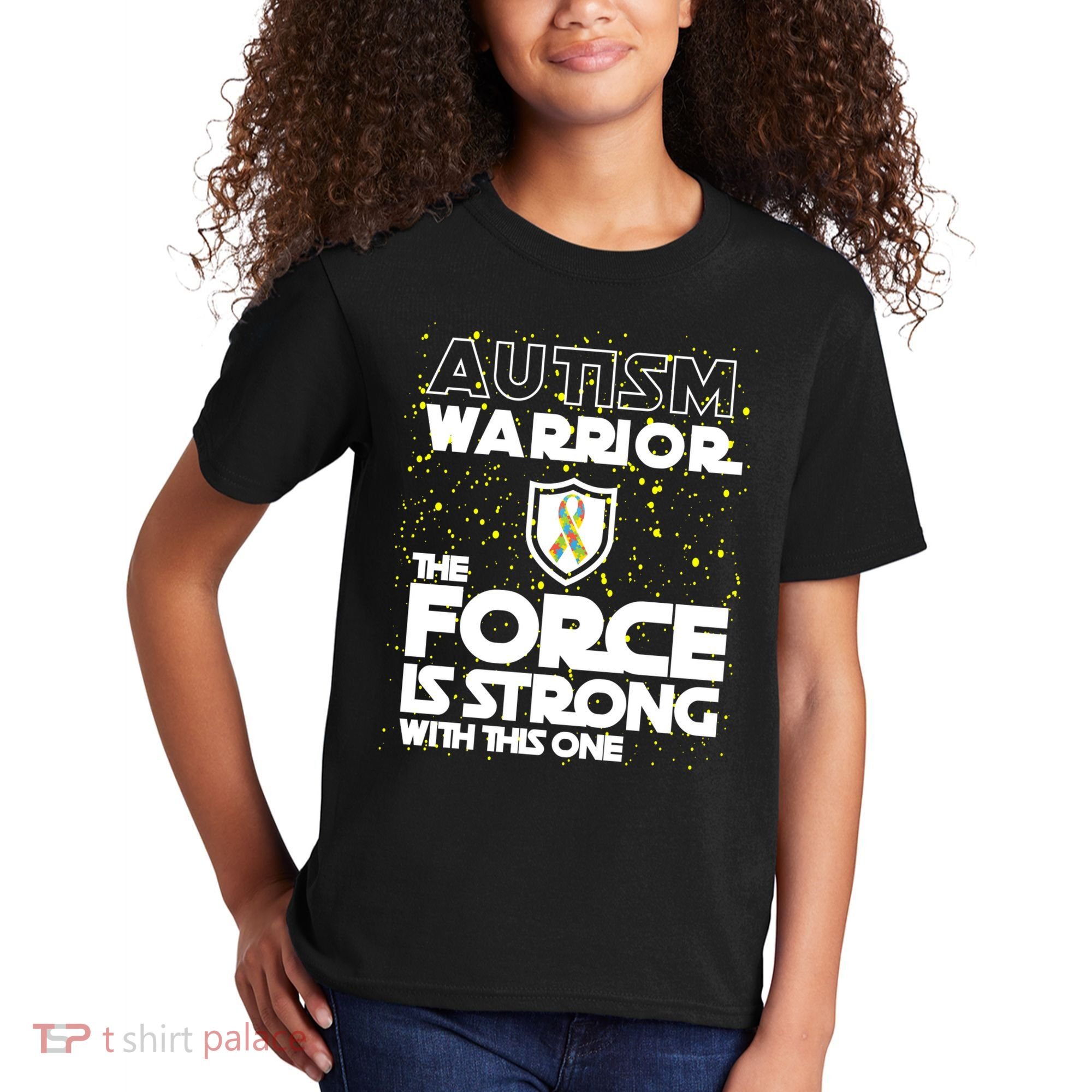 Autism Warrior The Force Is Strong With This One Kids T-Shirt