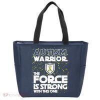 Autism Warrior The Force Is Strong With This One Tote Bag thumb 0