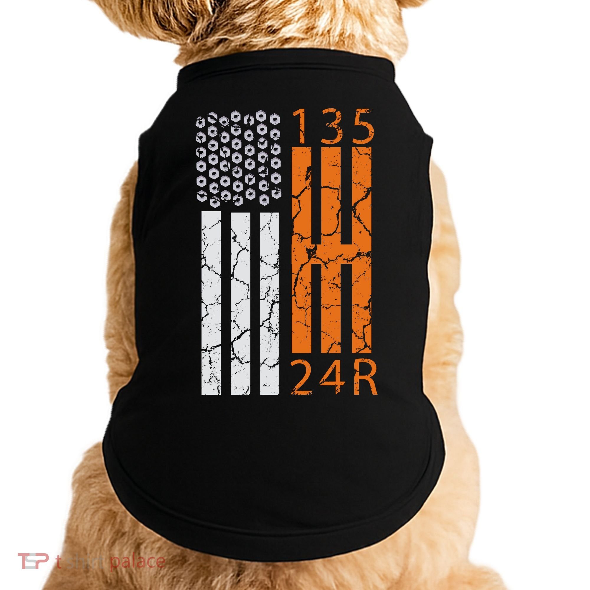 Auto Racing Mechanic Manual USA Flag Doggie Tank